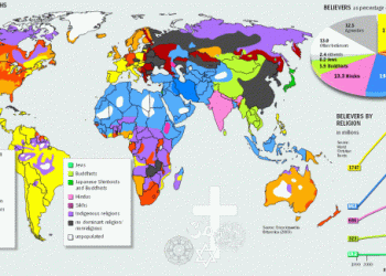 Répartition des religions dans le monde